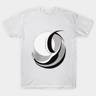 Crescent Moon White Shadow Silhouette Anime Style Collection No. 317 T-Shirt